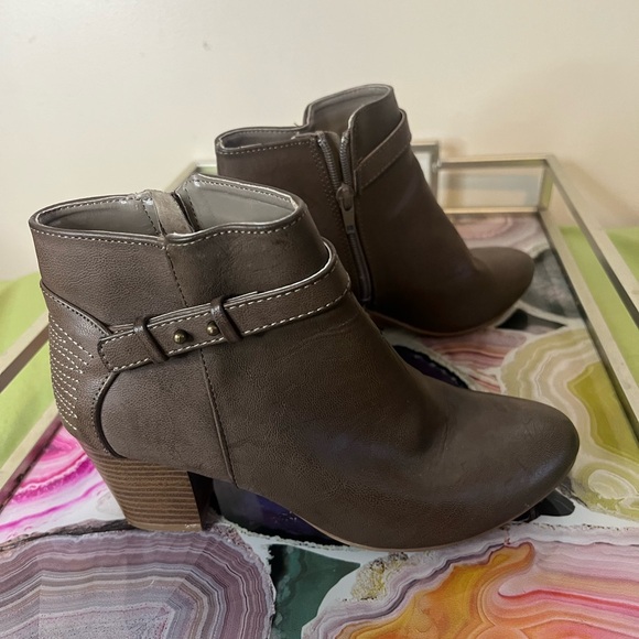 Qupid Taupe Ankle Booties with Strap Detail - Picture 6 of 6